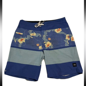 VANS Board Shorts, Mens Sz 30 Reg,  Blue, Floral‎ Swim Trunks Skate Shorts